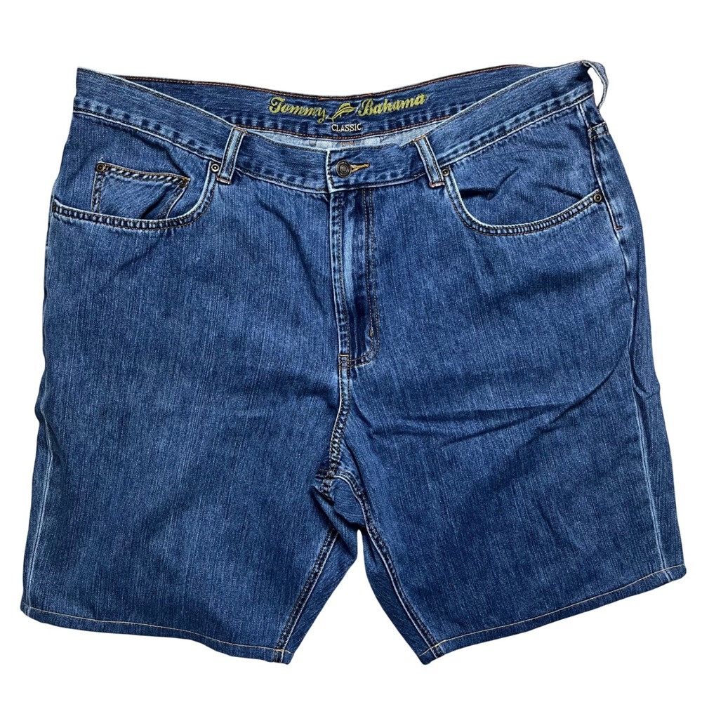 Tommy Bahama Denim Shorts Mens 44 Blue Classic Fit Tencel Blend Medium Wash